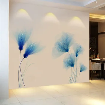  1 бр. стикер за стена, PVC, модерна стикер на стената с цветя модел за домашно фон, украса на стени и благоустройството