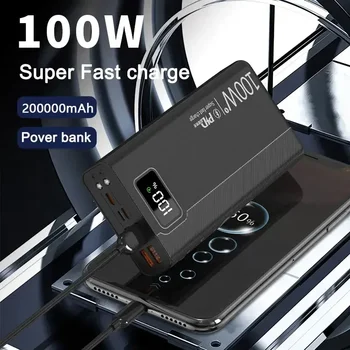  100 W Power Bank 50000mAh 4 USB Супер Бързо Зареждане на Преносими Powerbank за Huawei iPhone 14 Xiaomi Външно Зарядно Нова