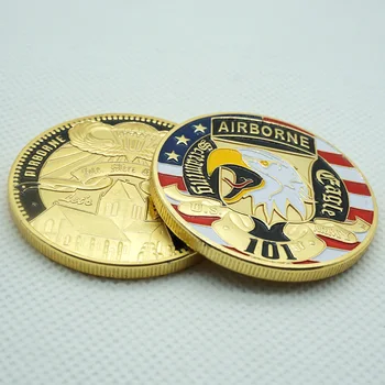  1бр Американската 101-аз съм въздух-въздушна дивизия Позлатена монета Метална кръгла копие монети Безплатна доставка