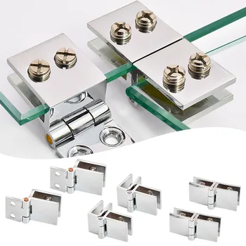  2 елемента Без перфорация, Стъклени панти за душ и Оборудване за кабинет, Набор от затягане на електрически вериги за 5-8 мм стъклени, дървени, метални табели