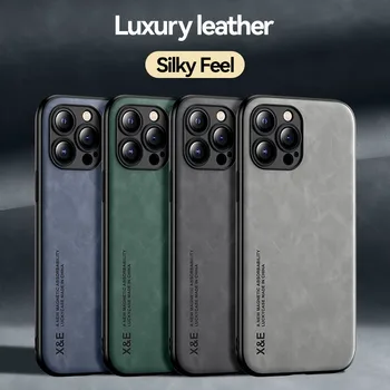  2022 Нов калъф за телефон Луксозна кожа кадифен калъф за телефон за iPhone 14 ProMax 14Max 14Pro 14 Вътрешната капачка с автоматично магнитен горивото