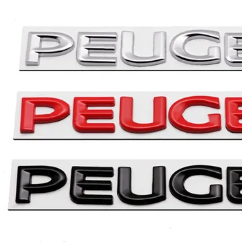  3D Метален автомобили буква Икона на заден багажник, емблема, лого за Peugeot 107 206 207 208 308 307 407 508 2008 3008 4008 Стикер за автостайлинга
