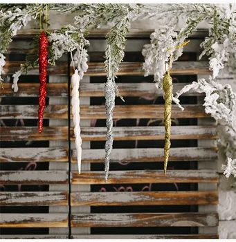  5шт 13 см Имитация на лед Коледно дърво Подвесное украса Фалшива icicle Зимно парти Коледа нова година Декор на Аксесоари