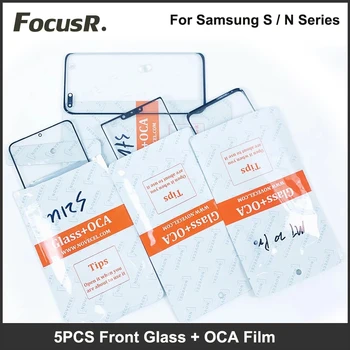  5ШТ Предното Външно Стъкло Лен С Лепило ЗЗД За Samsung Galaxy S22 S21 S20 S8 S9 S10 Plus Note 8 9 10 20 Ултра Ремонт на LCD Екрана