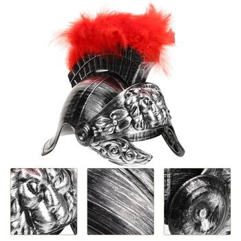  Gadpiparty Костюми за Хелоуин, мъжки костюм гладиатор, римски шлем, гръцки каски с червено плюмажем, мъжки шапки войници