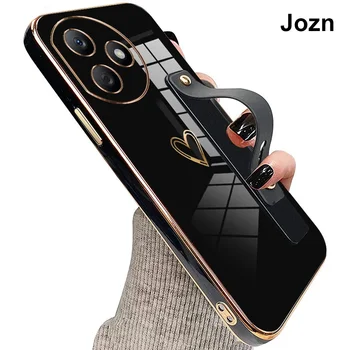  Jzon за Честта X50i Plus 5G Калъф за телефон във формата на сърце с каишка, задната част на кутията-поставка, устойчив на удари защитен калъф