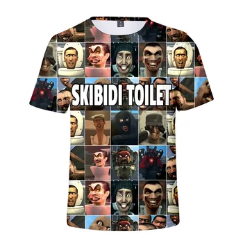 Skibidi Тоалетна тениска Crewneck Тениска с къс ръкав Дамски Мъжки t-shirt 2023 Нова Игра Harajuku Градинска 3D Облекло