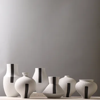  TingKe модерен минималистичен модел под формата на нож с мастило, керамична ваза с цветя, декорации за дома в скандинавски стил, творчески неглазурованная ваза за сухи цветя
