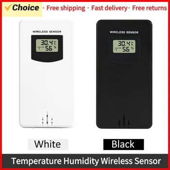  Безжичен сензор за температура и влажност на въздуха, влагомер, електронен дигитален термометър Вътре / вън, се използва с метеостанциями