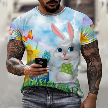  Великден лятна мъжка тениска с 3D-принтом 