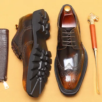  Ежедневните Бизнес Модела Обувки-Oxfords С Перфорации тип 