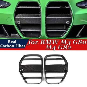  За BMW M3 G80 M4 G82 2021-2023 автоаксесоари от сух карбон в стил ST Предна Решетка Средна Мрежа, Решетки В събирането на Кутията