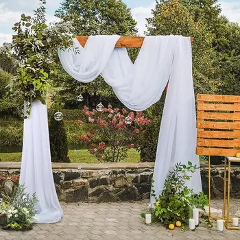  Заставам на сватбената арка шифоновой кърпа, покривка завеса, Покривка декор на сватбени сцени, заставам на декори за церемонията по приемане, подвесное украса