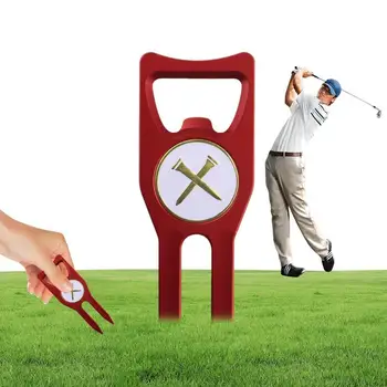  Инструмент за отстраняване на отпадъци за голф Многофункционален маркер за зелена вилици за голф, Антикоррозийный инструмент за практикуване на голф на открити и закрити игрища за голф