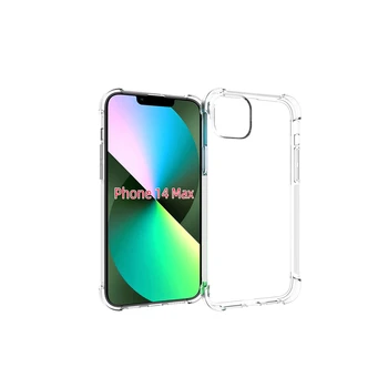  Калъф за мобилен телефон iPhone 14 Plus прозрачен, all inclusive, TPU, четырехугольный силиконов защитен калъф за защита от падане, мек