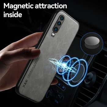  Калъф за мобилен телефон с магнитна зареждане, луксозен кожен калъф Huawei P40, кадифен на допир, търговски калъфи за телефони от премиум-клас за Huawei P40 Pro