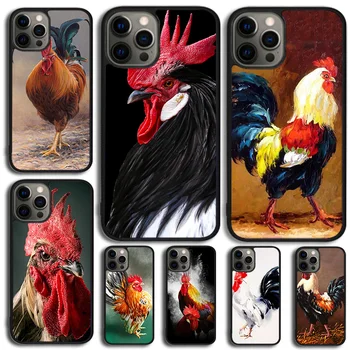  Калъф за мобилен телефон с пиле и голям петел за iPhone 15 14 SE 2020 XR XS 11 12 13 Mini Pro MAX 6 7 8 Plus