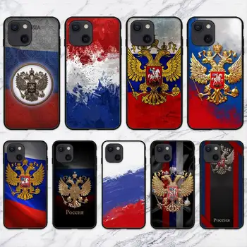  Калъф за мобилен телефон с флага на Русия за iPhone 11 12 Mini 13 14 Pro XS Max X 8 7 Plus 6s 5 SE XR Shell