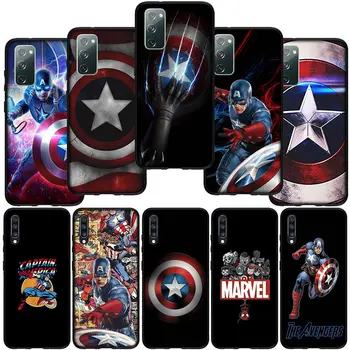  Капитан Америка Щит Marvel Калъф за Телефон Samsung Galaxy Note 20 Ultra 10 S10 Lite S9 Plus A71 A70 A02S A11 A6 Корпус