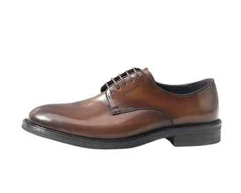  Класически оксфордские обувки Марка ежедневни обувки от естествена кожа, дерби ръчно изработени от дантела, на официална бизнес обувки за работа в офис за мъже