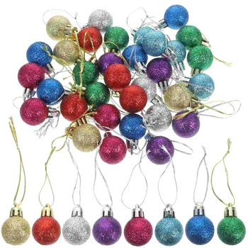  Коледна декорация от блестящи топки, на мини-нечупливи коледни топки-украшения, Коледни миниатюрни мъниста, Коледна елха