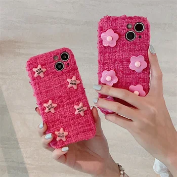  Корейски сладък мек силиконов калъф 3D Star Hot Pink Girl за iPhone 15 14 Pro Max 13 12 11 XR XS, противоударная делото