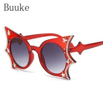  Модерни дамски слънчеви очила с пеперуда, луксозни слънчеви очила с Ретро марка, Дизайнерски очила с диаманти, дамски слънчеви очила, с наклон UV400