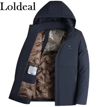  Мъжки naka яке Loldeal с качулка, паркове, Ветрозащитное зимно палто с утепленной подплата