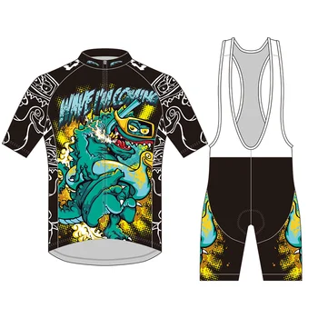  Нов комплект тениски, велосипеди под Наем Комикси Dragon с къс ръкав МТБ, Дишаща велосипедна дрехи за мъже и жени, Лятна бързосъхнеща велосипедна облекло