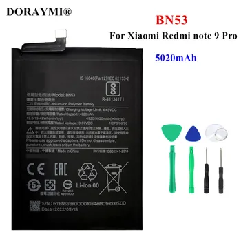  Оригинална батерия BN53 капацитет 5020 ма за Xiaomi Redmi Note 9 Pro Bateria