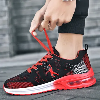  Плюс размер на 47 Гореща Пролетна разпродажба на Червената мъжки ежедневни спортни обувки Евтини Леки Маратонки за двойки, Дишащи и Удобни Мъжки маратонки за бягане