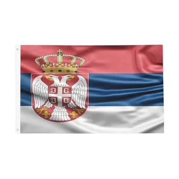  Православен Флаг на Сърбия, Вътрешен и Външен Банер, Украса от полиестер, Двустранни Знамена 2x3 3x5 4x6 5x8 Фута
