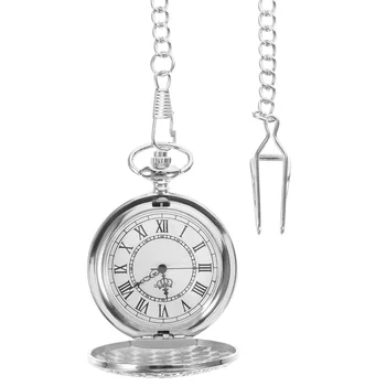  Реколта джобни часовници, декоративни джобен часовник с римски циферблат, джобни часовници, мъжки часовници джобни