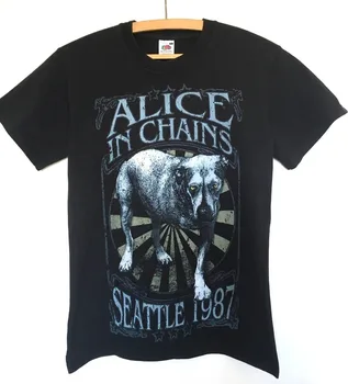  Реколта риза Alice in Chains, бившата на използваните риза Alice in Chains с дълги ръкави KL2456