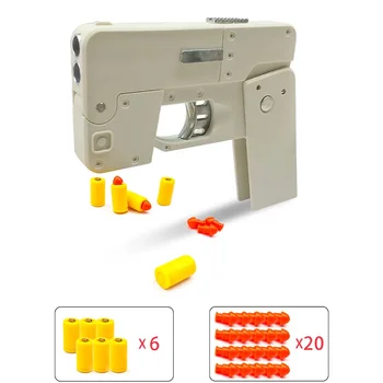  Сгъваем пистолет за iPhone Мека куршум, выбрасывающая Играчка пистолет, Сгъваем Мобилен телефон 2024