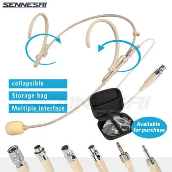  Складное лента за глава С Однонаправленным Конденсаторным Микрофон за Shure Sennheiser AKG Wireless Bodypack 4Pin 3Pin TA4F 3.5