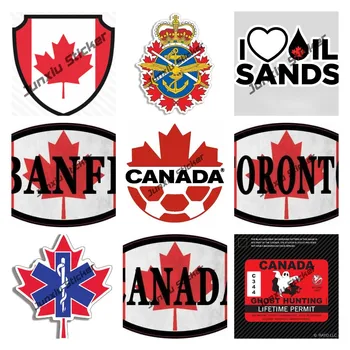  Стикер с Флага на Канада Кленов лист и Звезда на Живот Медицинска Стикер Canadian CA CAN Canada Soccer Sticke Shield Vinyl Стикер