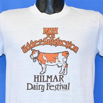  тениска Hilmar Dairy Festival 80-те години, за да отговори на нуждите на вимето Малка