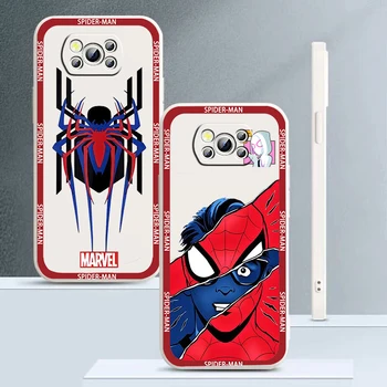  Течна Въже Funda Marvel Spiderman Отмъстителите Арт Калъф За Телефон Xiaomi Mi Poco X4 X3 C40 C3 M4 M3 F4 F3 GT Pro NFC 5G Мека Корица