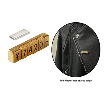  Цена на дрехите Говори Златен Магнитен блок Цената Номер на комплекта за показване на бижута, цена Куб Притежателя икона Поставка Валута ренминби