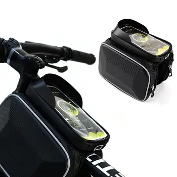 Чанта за каране на Велосипед Рамка С Углеродным Модел, Водоустойчив, Устойчив на Надраскване, Светоотражающая Чанта За Мобилен Телефон, За Планински Велосипед