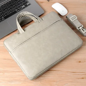  Чанта за преносим компютър Mac 14-инчовата чанта за лаптоп от изкуствена кожа с прости вложка, 15,6-инчов тънка чанта през рамо, чанта за лаптоп