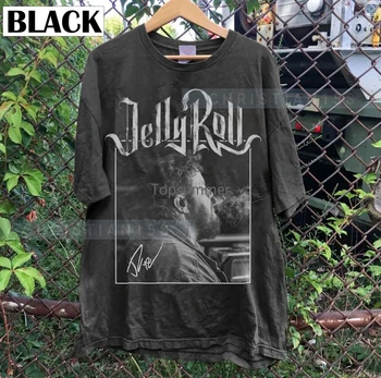  Черна тениска с модел Jelly Roll унисекс от 100% памук, за мъже и жени Vinh0945